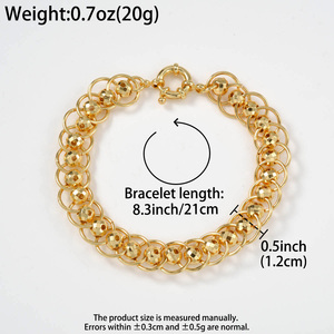factory <b>direct</b> wholesale unisex copper waterproof intertwined oval faceted <b>bead</b> custom fine chain link bracelets - Product Image 6