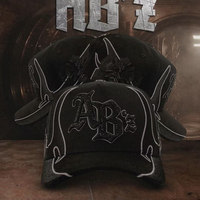 Gorra de Béisbol Personalizada al por Mayor Directa de Fábrica Baez X Shifu, Gorra de Algodón y Gamuza con Logotipo Bordado en 3D y Pedrería Metálica para Marcas