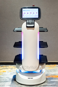 Phục vụ khách sạn phục vụ thực phẩm phục vụ người Phục Vụ Nhà hàng Con người dịch vụ giao hàng hình người Robot thông minh để bán thực phẩm giao hàng giao hàng Robot bồi bàn - Product Image 3