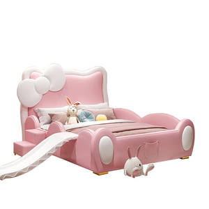 Cama tapizada con plataforma para niños y niñas, juego de cama de princesa con almacenamiento, diseño animal, conejo, Panda - Product Image 4