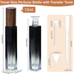 10ml Travel <b>Mini</b> Sample Perfume Atomizer Packaging Refill Sample Tester Glass Bottle Wooden Cap Screen <b>Printed</b> Reed Diffuser - Product Image 2