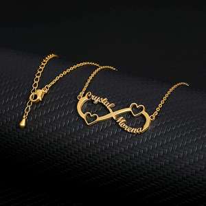 Collana fatigna di alta qualità in acciaio inossidabile collana da donna placcata oro alla moda con nome personalizzato <span class=keywords><strong>gioielli</strong></span> speciali a catena - Product Image 3