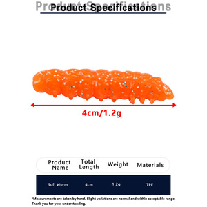 Soft Worm 38mm <b>Floating</b> Type Bait For Freshwater Fish Lure <b>Fishing</b> - Product Image 5