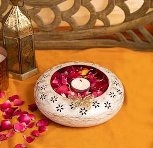 Cuenco de Cristal Hecho a Mano URLI con Diseño de Mariposa, Decorativo, Blanco Sombreado, para Flores Flotantes y Velas, Artesanía Z U - Product Image 4