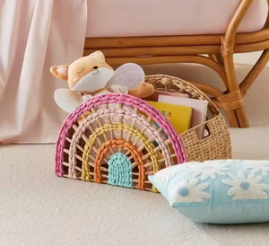 Organisateur de vêtements écologique et accrocheur, design classique rectangulaire en jacinthe d'eau peint à la main, arc-en-ciel, pliable - Product Image 2