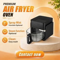 Friteuse à air électrique sans huile de comptoir avec bol en verre transparent de 4,2 L pour cuisine de petit appartement, appareil de cuisson sain
