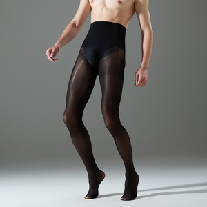 Pantaloni da Uomo Ultra-Sottili Trasparenti Lucidi a Vita Alta 360 °   Collant Modellante Senza Cuciture all'Olio di Cavallo per l'Estate - Product Image 1