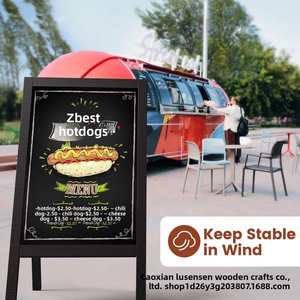 Solid Wood a Frame Chalkboard Sign,Double Sided Magnetic Whiteboard <b>Easel</b> With Stand for Storefront Menu Display Kids Art - Product Image 4