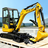 Mini-excavatrice à chenilles avec moteur Kubota, cabine, système ROPS, conforme CE, prête à être expédiée immédiatement, à zéro recul de queue, pour utilisation sur projets gouvernementaux