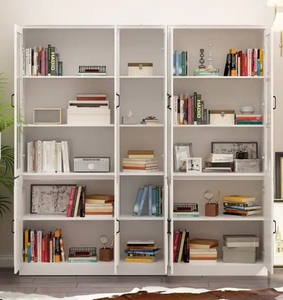 Meuble Shanlong en bois massif avec porte vitrée pour présentoir de salon de manucure - Product Image 1