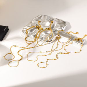 Delicadas Pulseras de Anillo para el Dedo <span class=keywords><strong>con</strong></span> Cuentas de Circonita Cúbica Brillante, de Acero Inoxidable 316L, Chapadas en Oro PVD de 18K, Resistentes al Agua y que No se Deslustran - Product Image 2