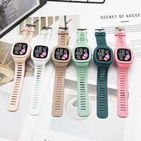 Reloj Deportivo Electrónico para Niños 2024, Unisex, Digital, Pantalla Grande Cuadrada, LED, Plástico, Correa de Silicona y Goma, Reserva de Energía para Estudiantes
