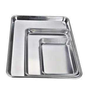 Loyang lembar aluminium profesional, untuk nampan panggang kue kering, nampan kue kecil tahan lama untuk Oven lembar panggang aluminium