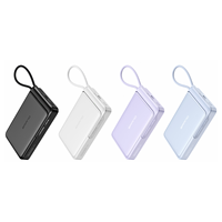 Nouvelle batterie externe innovante haute capacité 10000mAh 20W PD 15W sans fil avec support de câble Type-C intégré et écran LCD pour téléphone