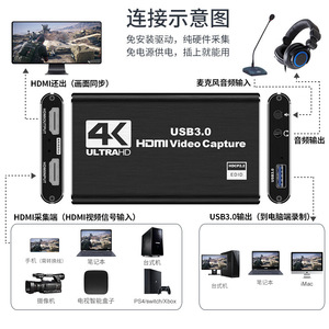 Haowei 4K <b>HDMI</b> Video Capture Card <b>USB</b> 3.0 For PS4 Game Console Computer Recording - Product Image 5