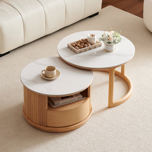 <span class=keywords><strong>Tavolino</strong></span> Laterale Estensibile Speciale Tongyu, Combinazione per Piccoli Appartamenti, Stile Semplice in Legno Massello <span class=keywords><strong>con</strong></span> Piano in Pietra per Soggiorno - Product Image 1