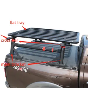 Support universel de lit de camion de voiture d'alliage d'aluminium 4x4 pour le plateau plat de barre transversale de supports principaux de ramassage