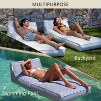 Chaise longue gonflable housse en tissu amovible eau plage herbe chaise flottante piscine canapé piscine flotteur