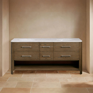 <span class=keywords><strong>Mobile</strong></span> <span class=keywords><strong>Bagno</strong></span> Doppio Elite American Vintage, Lavabo con Top in Marmo Carrara e 6 Cassetti, Suite Artigianale in Rovere Invecchiato - Product Image 6