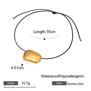 Bulk Fashion Pendant Necklace 316L Stainless Steel 14k 18k Pvd Gold Plated <b>Rope</b> Necklace for Women - Product Image 6