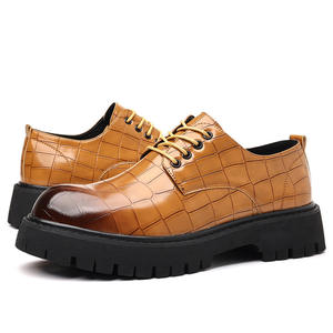 British Men's Waterproof Genuine Leather Closed Toe Shoes Oxford Handmade Wedding Formal Business Casual Anti-Slip <b>Buckle</b> <b>Straps</b> - Product Image 1