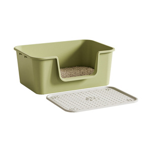<b>Extra</b> Large Semi Enclosed Cat Litter Box Deep Wide Space Splash Proof Pet Toilet For Cats - Product Image 3