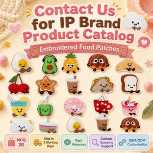 Parches Bordados Termoadhesivos <span class=keywords><strong>de</strong></span> Comida Kawaii: Huevo, Aguacate, Piña, Donut, Croissant, Cereza, Boba, Taco, Tostada - Product Image 4