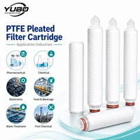 Cartouche filtrante plissée en PTFE hydrophobe 0,2 micron pour la filtration stérile de l'air et des gaz – Fabricant OEM