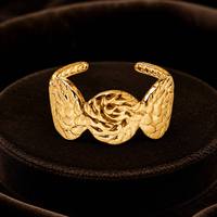Beimai OEM Klassischer 18K Vergoldeter Edelstahl Verstellbarer Flügel-Offener Ehering für Geschenk & Party