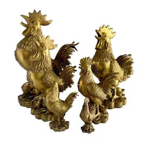 2025 Sculpture de poulet du zodiaque chinois Statue dorée - Product Image 2