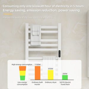 Toallero Eléctrico Moderno con Calefacción y Secado por Temperatura, Impermeable, Negro, para Baño y Hotel - Product Image 3