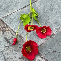 Nouvelles fleurs artificielles pour mariage chinois |   Roses bordeaux vif, tulipes, orchidées Phalaenopsis, style branche, pour allée de mariage, décoration douce