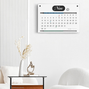 Minimalist Perpetual Calendar Wall <b>Hanging</b> Rectangle Beige Home Decor - Product Image 1