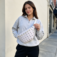 Sac banane en nylon grande taille pour filles, avec motif imprimé personnalisé, poche intérieure zippée, sac de poitrine, sac de ceinture, sac de taille, sac banane de voyage