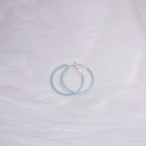 Simple Creative Net BLUE Explosions Stud Silver Resin Classic Pendants or <b>Charms</b> Hollow Circle Fashionable Tempered <b>for</b> Women's - Product Image 1