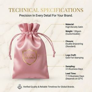 Sacs à cordon en satin de coton beige très demandés – Pochette de voyage portable, écologique et luxueuse pour petits bijoux et cadeaux - Product Image 2