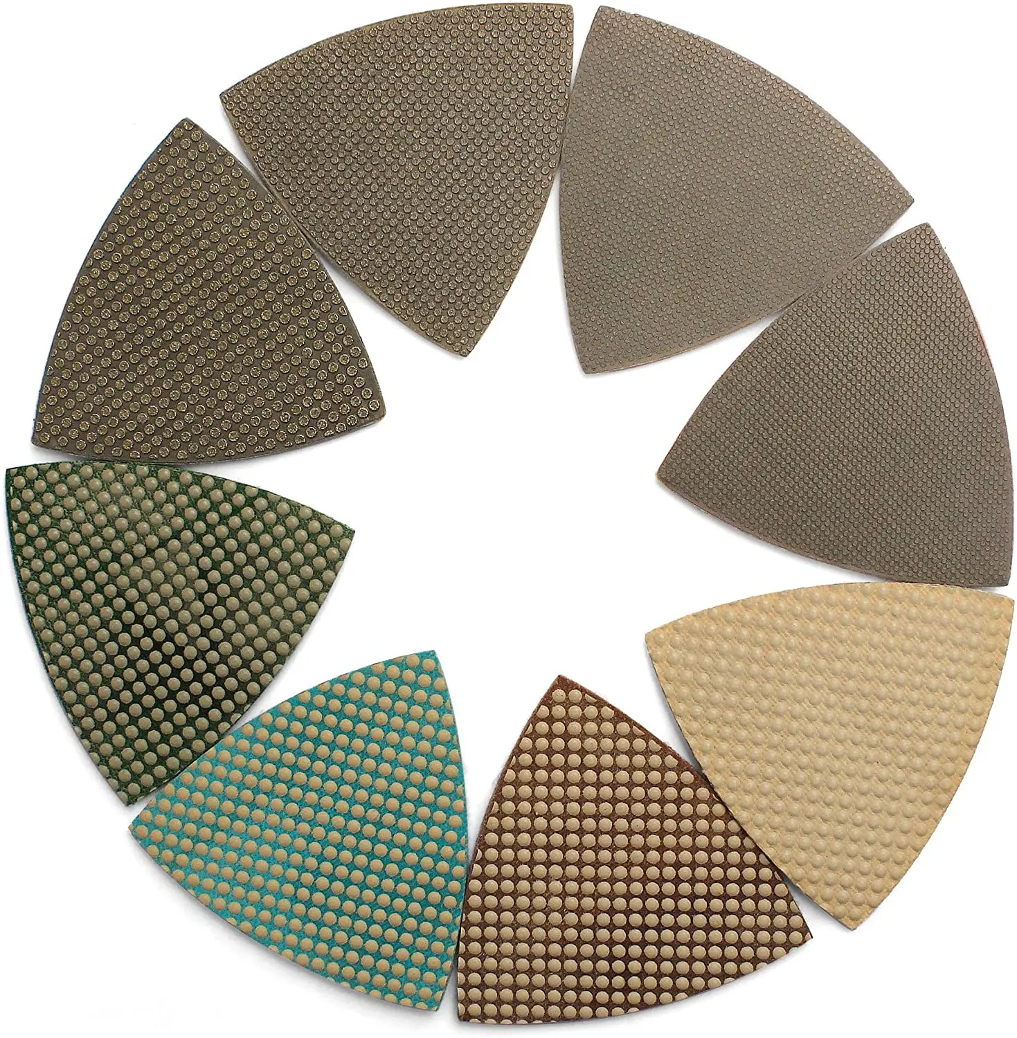China Manufacturer Triangle Sandpaper, Diamond Dry Polishing Sanding Pads Sheets for Glass Marble and Concrete Corner