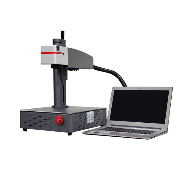 Small Portable Desktop Raycus 20W 30W Fiber Laser Marking Engraving Machine for Plastic Animal Ear Tag Printing