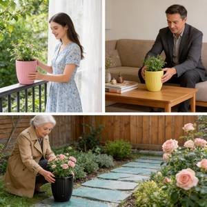 กระถางดอกไม้เซรามิกเคลือบเงาสำหรับตกแต่ง - Product Image 6