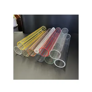 High Quality Customizable Extrusion Highly Transparent Colors Plastic Pipe Acrylic Colored Cylinder Tube For Plastic Lampshade