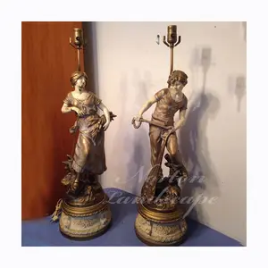 Индивидуальный дизайн, современный домашний декор, скульптурная лампа в натуральную величину, Литая Бронзовая статуя мужчины и женщины