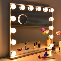 12 Bombillas LED para Espejo de Maquillaje, Base de Aluminio Oculta, Control Táctil USB, Regulable, Tres Colores, Monocromática, para Baño