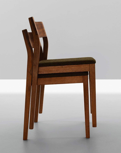 Modern Solid Hotel <b>Tables</b> Wood Chair With Beige Upholstered Seat Minimalist Design For Dining Room Furniture - Product Image 4