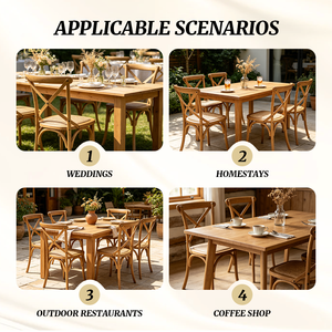 Sillas <span class=keywords><strong>de</strong></span> Cocina <span class=keywords><strong>de</strong></span> Madera con Respaldo en X, Sillas <span class=keywords><strong>de</strong></span> Comedor para Restaurante, Bistro, Cafetería, en Venta - Product Image 4