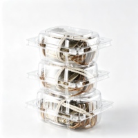 Emballage personnalisé, emballage alimentaire en PET translucide, robuste, jetable, différentes tailles, boîtes en plastique pour fruits de mer, crabes, emballage en boîte
