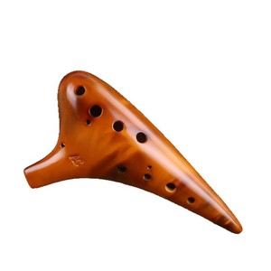 Ocarina de cerámica ahumada de 12 agujeros, tipo Alto C, instrumento de viento tradicional portátil, instrumento musical nacional para la enseñanza de música. - Product Image 1