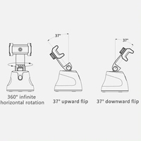 Support de téléphone intelligent avec suivi automatique du visage, stabilisateur de cardan, trépied IA, perche à selfie, télécommande pour prise de vue, rotation 360°