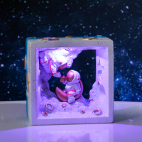 Lampe de nuit astronaute 3D avec base lune, LED lumineuse, décoration de bureau, cadeau