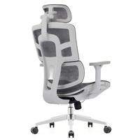 Chaise de bureau ergonomique moderne pivotante avec support lombaire, appui-tête réglable, dossier haut en maille de luxe, pour personnel, en nylon