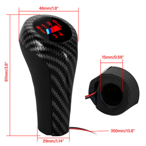 Bmw Carbon Fiber Gear <b>Shift</b> <b>Knob</b> Led 5 6 Speed Manual Transmission Car Part - Product Image 5